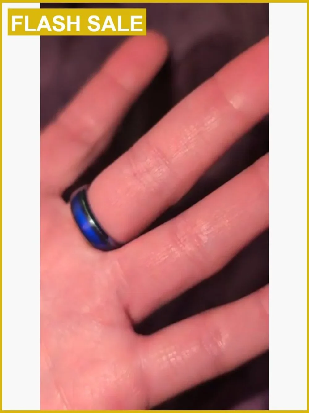 4mm Stainless Steel Mood Ring Temperature Sensitive Color Changing Band Ring
